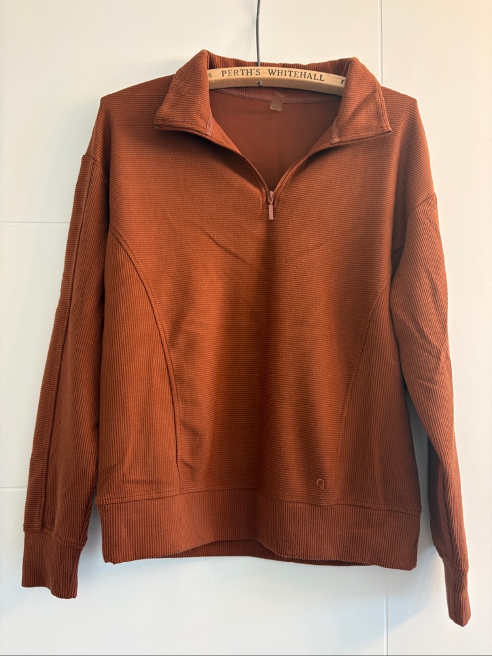 Women's Zip-Up Sweater Pullover - Rust Brown